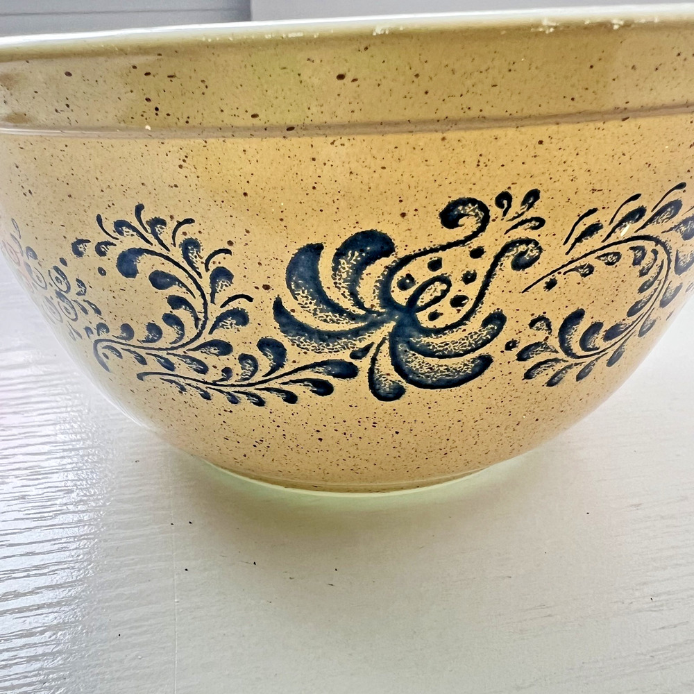 Vintage Pyrex Homestead 402 Mixing Bowl 1.5L Brown Blue Floral Corning USA